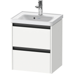 Duravit Ketho 2 meuble sous-lavabo avec 2 tiroirs 48,4x37,5x54,9cm avec poignées anthracite blanc mat SW772013