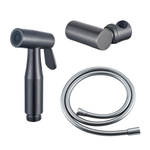 Fortifura Calvi Bidetset - handdouche - slang 150cm - houder - Geborsteld Gunmetal PVD SW1123166