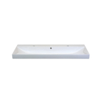 H&R Badmeubelen Just Wastafel - 121x46x7.5cm - 1 wasbak - 2 kraangaten - keramiek wit SW457624