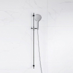 FortiFura Calvi Ensemble de douche avec barre curseur - douchette ronde - flexible en métal - Chrome SW1159290