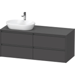 Duravit Ketho 2 meuble sous-lavabo avec plan de console avec 4 tiroirs pour vasque à gauche 140x55x56.8cm avec poignées graphite anthracite mat SW772094