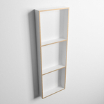 Mondiaz EASY Niche salle de bains - 89.5x8x29.5cm - à encastrer ou à monter - 3 compartiments - Oro | Talc SW1017071