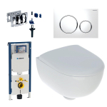 Geberit Renova compact Toiletset - UP720 ruimtewinnend reservoir - rimfree - 8cm diepspoel - duofresh toiletstickhouder - softclose - bedieningsplaat wit SW804663