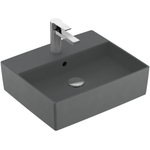 Villeroy & Boch memento 2.0 opzetwastafel - 50x42cm - 1 kraangat - met overloop CeramicPlus - Graphite (mat grijs) SW479728