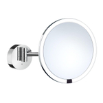 Smedbo Outline Miroir de maquillage/rasage 21.5cm rotatif avec éclairage Chrome SW542775