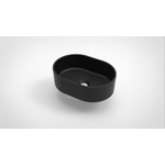 Arcqua Case waskom - 40x28cm - Ovaal - Cast marble Zwart Mat SW767329