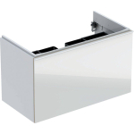 Geberit Acanto wastafelonderkast - 1 lade front - glas - 89cm - glans wit SW417481