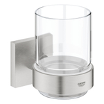 GROHE Start Cube Porte-brosse à dents - 9.5x10.6x7.2cm - avec verre - super acier SW878332