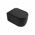 QeramiQ Dely Swirl WC suspendu – sans bride – profondeur 53 cm – avec abattant softclose 35 mm – noir mat SW1026260