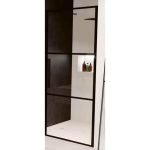 Riho Grid Porte pivotante 80x200cm profilé noir et verre clair SW242171