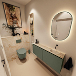 MONDIAZ TURE-DLUX Meuble toilette - 120cm - Army - EDEN - vasque Frappe - position droite - sans trou de robinet SW1102701