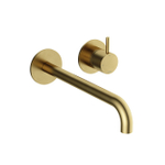 Hotbath Cobber Afbouwdeel - voor wastafelkraan - 25cm uitloop - PVD - geborsteld messing (goud) SW1117799