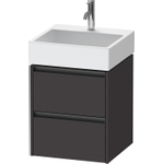 Duravit Ketho.2 Wastafelonderbouwkast - met 2 laden - 48.4x46x54.9cm - met grepen antraciet - grafiet supermat SW772352
