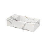 Riho Livit Tiny Fontein - 1 kraangat links - 41x20.5x10.5cm - keramiek - marmer wit SW1075280