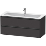 Duravit Ketho.2 Wastafelonderbouwkast - met 2 laden - voor enkele wastafel - 121x48x55cm - met grepen antraciet - grafiet supermat SW772972