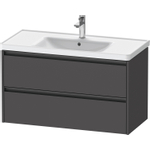 Duravit Ketho 2 wastafelonderbouwkast met 2 laden 98.4x45.5x54.9cm met grepen antraciet grafiet mat SW772366