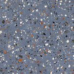 Terravito Hovano wand- en vloertegel - 60x60cm - 10mm - Vierkant - gerectificeerd - Terrazzo - Blauw mat SW728273