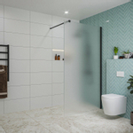 Fortifura Galeria Douche à l'italienne - 110x200cm - verre satiné - Noir mat SW916944