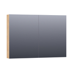 BRAUER Impress Deluxe Armoire de toilette 99x70x15cm éclairage intégré rectangulaire 2 portes pivotantes MFC Forest Tan SW371753