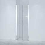 Saniclass Neptune Double portes 80x200cm verre de sécurité 6mm anti calcaire chrome SW208811