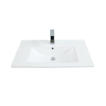 Sanicare q6 lavabo 80x45cm 1 trou pour robinet avec trop-plein rectangle céramique blanc SW536837