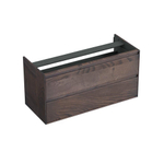 Forzalaqua Reno 2.0 meuble sous lavabo 120x51x60cm avec 2 tiroirs sans poignée à fermeture douce Chêne massif Charbon SW492356