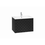 Crosswater Vergo ensemble de meubles de salle de bain - 69.8x47.6x45.5cm - 1 lavabo en céramique - 1 trou pour robinet - 1 tiroir - noir mat SW894369