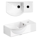 Clou InBe Lave-mains - 41x22.5x11cm - avec trou de robinet - céramique - blanc SW892483