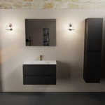 Mondiaz AIVY Ensemble de meuble - 80x45x50cm - 1 trou de robinet - 1 vasque Talc Solid surface - Centre - 2 tiroirs - sans miroir - MDF Urban SW909436