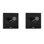 Zack Peco patère 4.2x4.2cm carrée autocollante Noir Mat set de 2 SW377920