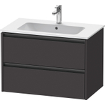 Duravit Ketho 2 meuble sous-lavabo avec 2 tiroirs 81x48x55cm avec poignées anthracite graphite supermat SW772970
