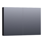 BRAUER Impress armoire de toilette - 100x70x15cm - sans éclairage - 2 portes miroir double face - noir mat SW393045