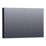 BRAUER Plain Spiegelkast - 100x70x15cm - 2 links/rechtsdraaiende spiegeldeuren - MDF - mat zwart SW393045