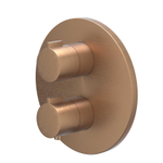 IVY Pact Partie apparente - pour mitigeur thermostatique encastré - 2 voies - inverseur arrêt/déviation - rosace ronde - cuivre brossé mat PVD SW1031012