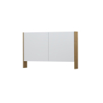 INK SPK3 Armoire de toilette - 120x14x74cm - 2 portes - miroir double face - étagère ouverte - interrupteur et prise - placage MDF Naturel SW440258