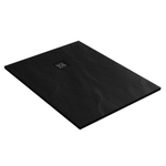 Saniclass Relievo Crag Douchebak - 90x120cm - antislip - antibacterieel - mineraalmarmer - mat zwart SW543409