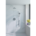 Fortifura Calvi Ensemble de douche à encastrer - rond - thermostatique - bras mural - glissière - douche principale de 25 cm - douchette ronde - flexible lisse - Inox brossé PVD (inox) SW1244463