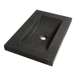 BRAUER Magma Lavabo peu profond 60x40x5cm - 1 bassin - 0 trous de robinet - pierre naturelle - basalte anthracite SW23892