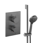Crosswater MPRO Regendoucheset inbouw - 2 hendels - handdouche - glijstang - slate gunmetal (antraciet) SW1472524