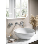 Crosswater 3ONE6 Robinet lavabo encastrable - bec courbé 18cm - 2 boutons - Inox SW876104