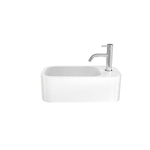 Crosswater Basin Lave-mains WC - 48x16x25cm - 1 trou de robinet droite - blanc glans SW670217