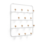 Umbra Estique porte-serviettes 36.2x36.2x5.1cm avec 14 crochets bois naturel blanc SW604924