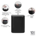 Brabantia Bo Touch Bin Poubelle - 60 litres - seau intérieur en plastique - matt black SW1117555