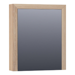 BRAUER Massief eiken Spiegelkast - 60x70x15cm - 1 rechtsdraaiende spiegeldeur - Hout Smoked oak SW223478
