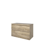 Proline Top badkamermeubelset - 100x46x63.2cm - wastafelblad - a symmetrisch - MFC Raw oak SW350486