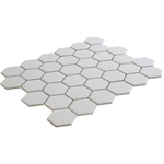 The Mosaic Factory Barcelona mozaïektegel - 28.2x32.1cm - wand en vloertegel - Zeshoek/Hexagon - Porselein White Mat SW62216