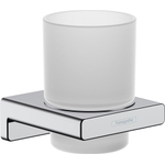Hansgrohe AddStoris Q AddStorisdrikbeker mat - glas - met houder - hoogglans chroom SW651133