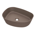 Arcqua Rocker waskom - opbouw - organisch links - 50x37cm - mat mokka SW1584240