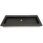 Saniclass Noche Lavabo pour meuble 101x46x9cm 1 vasque 2 trous de robinet pierre naturelle foncé SW728229