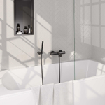 Brauer Gunmetal Carving Robinet de baignoire - ensemble de douche - douchette à main 1 fonction - bouton carving - PVD - gunmetal brossé SW1164638